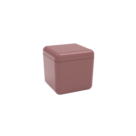 Porta-algodão/cotonete Cube - RSM 8,5 X 8,5 X 8,5 Cm Rosa Malva Coza