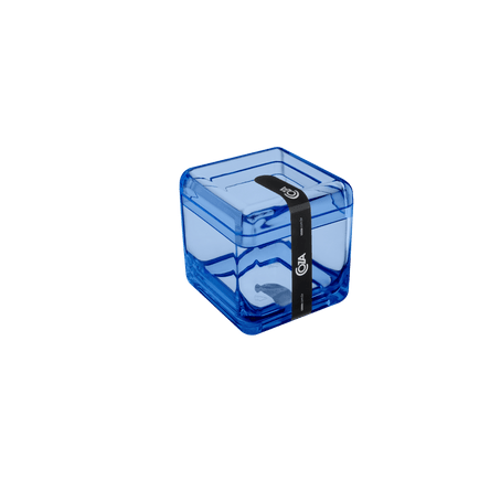 Porta Algodão/Cotonetes - Cube 8,5 X 8,5 X 8,5 Cm Azul Coza