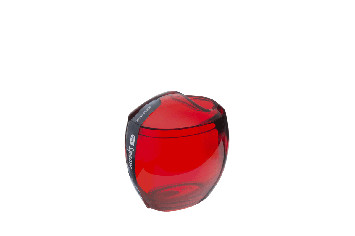 Porta-Algodão/Cotonetes - Spoom 10,8 X 10,6 X 8,5 Cm Vermelho Transparente Coza