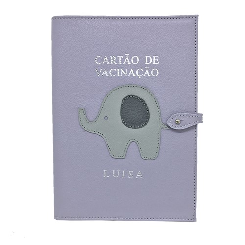 Porta Cartão de Vacina Little Elephant Lilás Liso