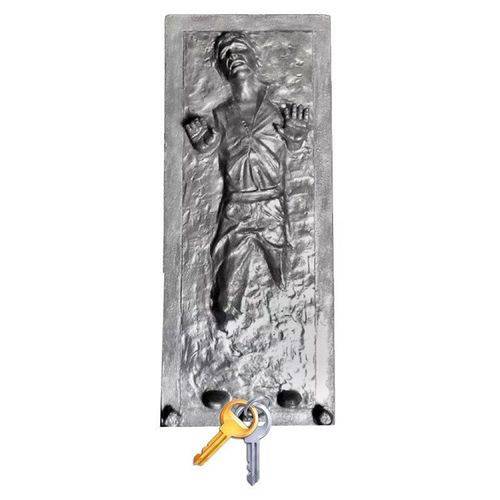 Porta Chave Han Solo Carbonite Resina Cor Cinza 26x12x1cm