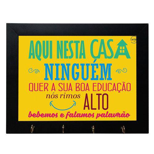 Porta Chaves Decorativo Frases do Cotidiano - 18x24cm