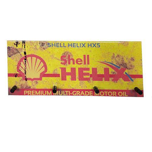 Porta Chaves Decorativo Metal Sheell Helix Amarelo 10x25x2cm