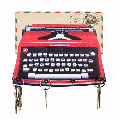 Porta Chaves e Carta Máquina de Escrever