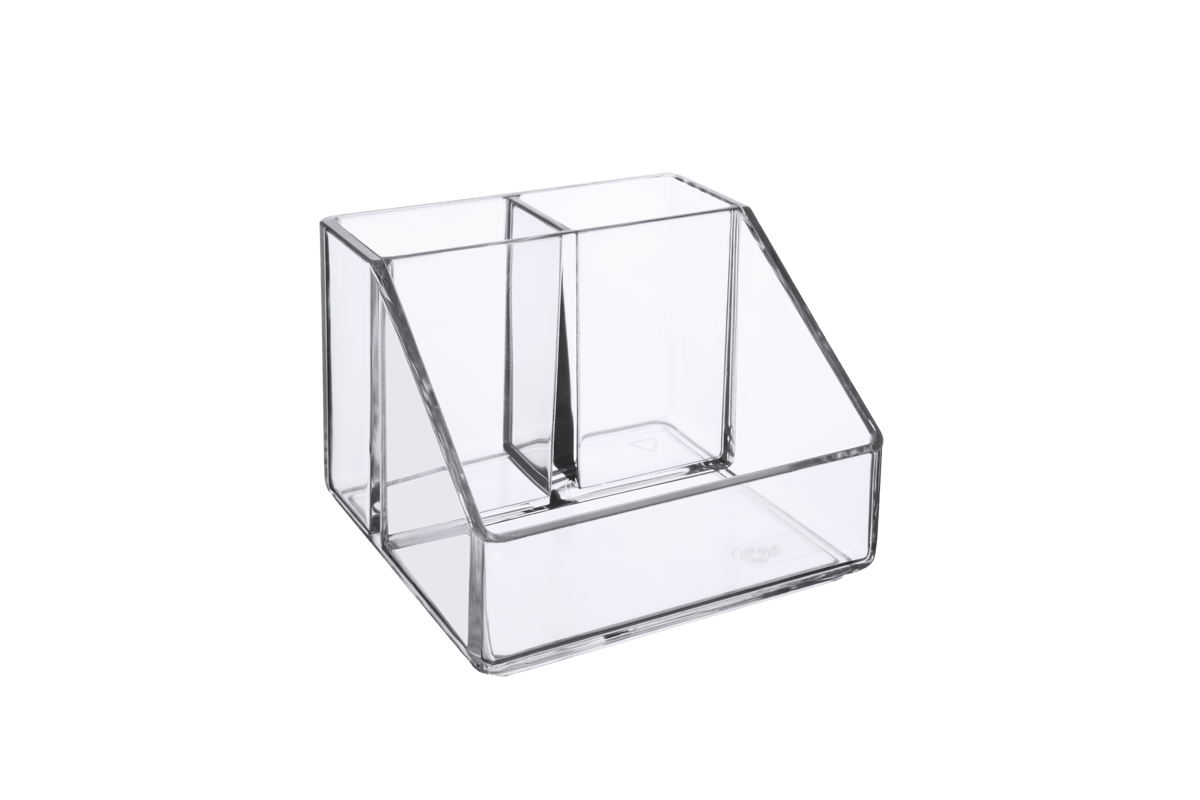 Porta Cosméticos 3 Divisórias - Beauté 10 X 10 X 7 Cm Cristal Coza
