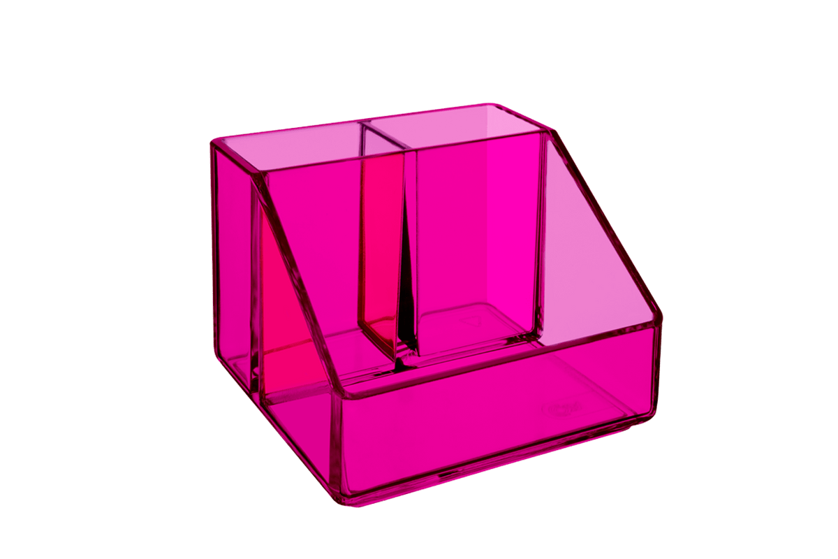 Porta Cosméticos 3 Divisórias - Beauté 10 X 10 X 7 Cm Rosa Coza