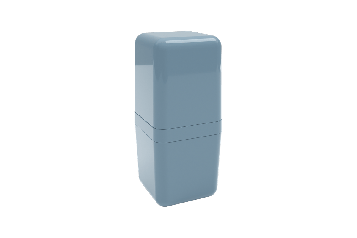 Porta-escova com Tampa Cube - AZF 8,5 X 8,5 X 19,5 Cm Azul Fog Coza