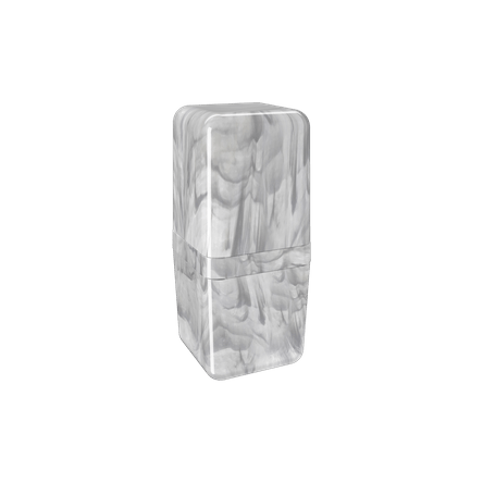 Porta-escova com Tampa Cube - MBC 8,5 X 8,5 X 19,5 Cm Mármore Branco Coza