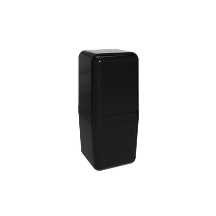 Porta-escova com Tampa Cube - PT 8,5 X 8,5 X 19,5 Cm Preto Coza