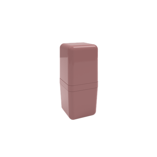 Porta-escova com Tampa Cube - RSM 8,5 X 8,5 X 19,5 Cm Rosa Malva Coza