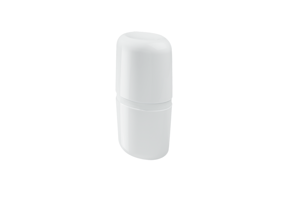 Porta-escova com Tampa Full - BC 10,6 X 7,7 X 21 Cm Branco Coza