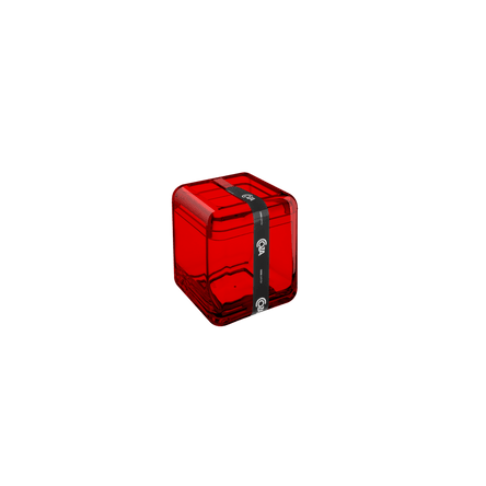 Porta Escova - Cube 8,5 X 8,5 X 10,5 Cm Vermelho Transparente Coza