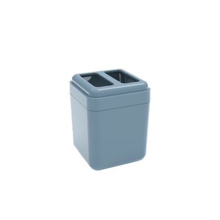Porta-escova Cube - AZF 8,5 X 8,5 X 10,5 Cm Azul Fog Coza