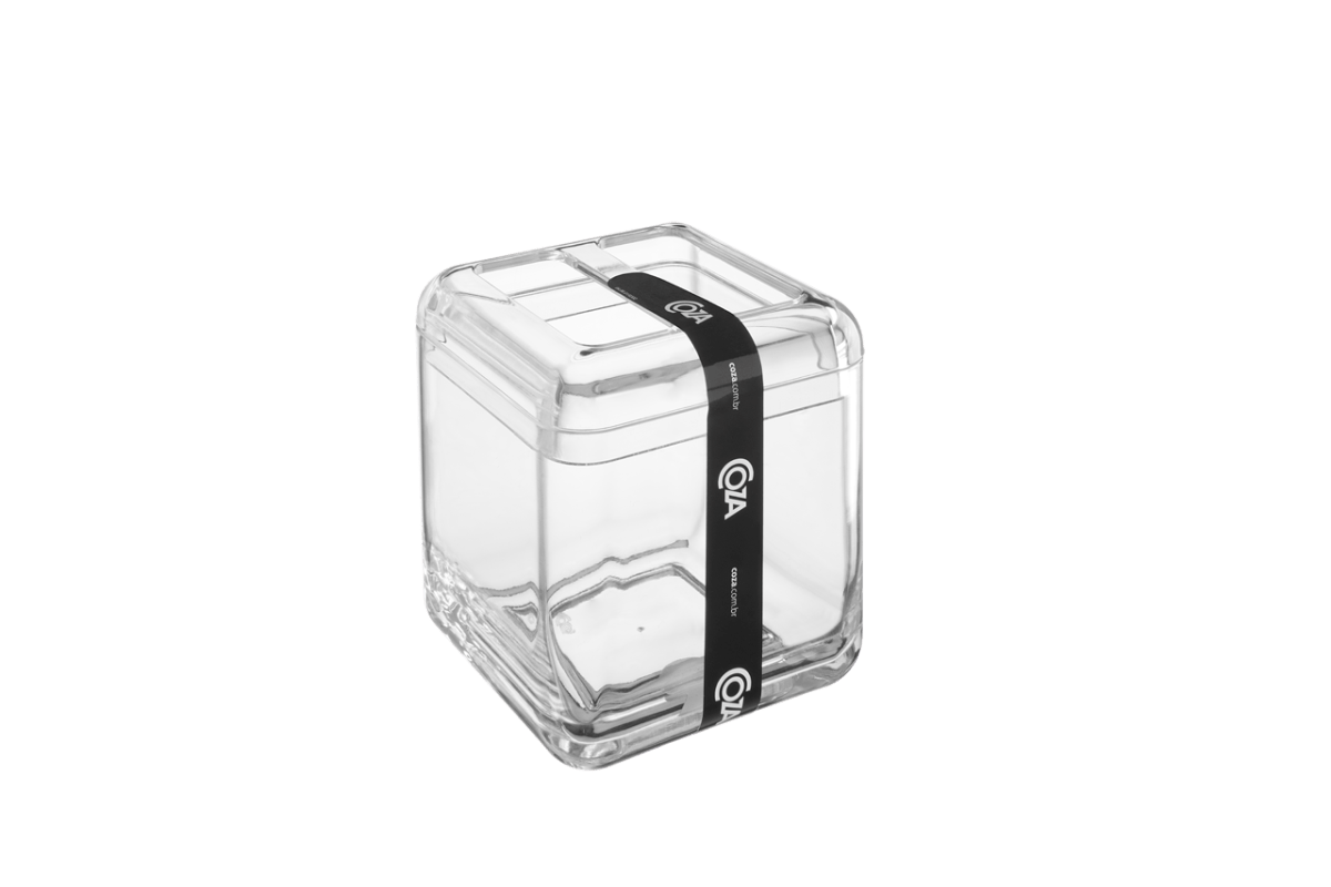 Porta-escova Cube - CR 8,5 X 8,5 X 10,5 Cm Cristal Coza