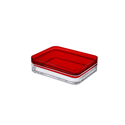 Porta Frios - MOD 15,9 X 12,3 X 4,4 Cm Cristal com Vermelho Coza