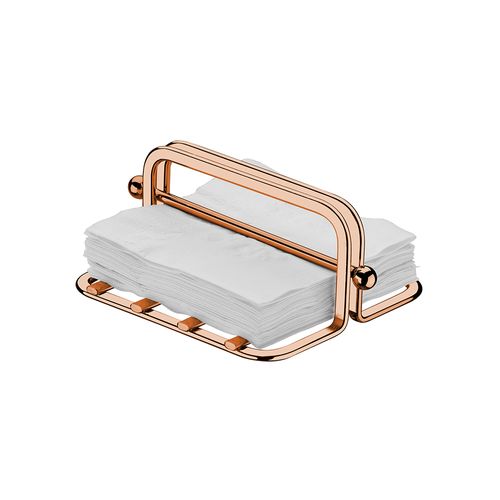 Porta-guardanapo em Aço Carbono Future Rosé Gold 14x14,5x7cm