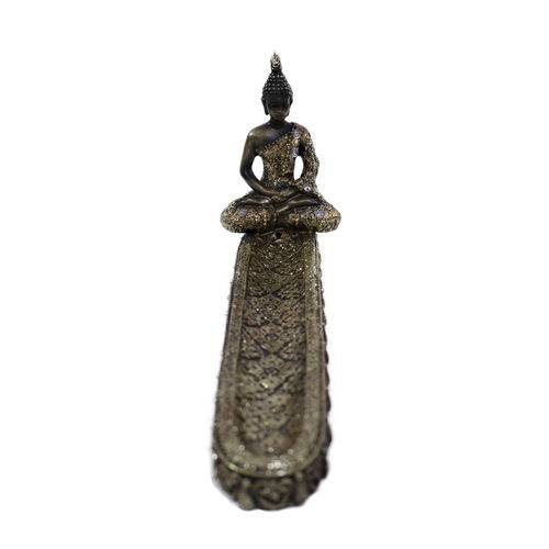 Porta Incenso Buda Dhyana Mudra 25cm - Resina
