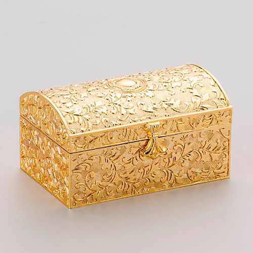 Porta Jóias de Zamac Retangular Dourado 4121 - Prestige