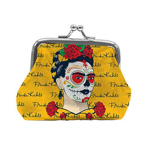 Porta Moedas Amarelo em PU Frida Kahlo Urban