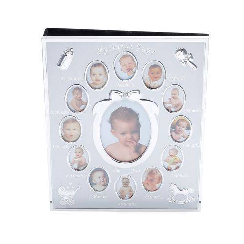 Porta Retrato 13 Fotos 20x25cm para Bebê com Albúm de Alumínio Prestige - R7643
