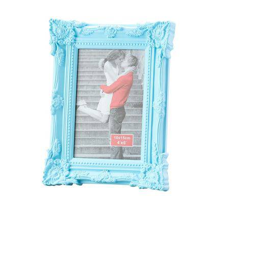 Porta Retrato 10x15 de Plástico Retrô Azul Lyor - L3047