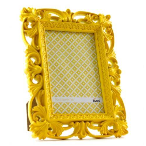 Porta Retrato 10x15 Deluxe Plastico Amarelo