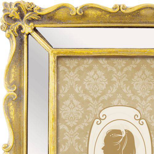 Porta Retrato Antique Dourado em Poliresina - 10x15