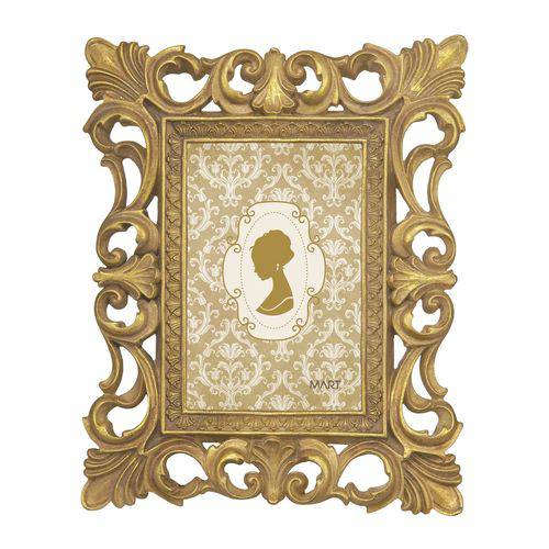 Porta Retrato Antique Dourado em Poliresina - 10X15