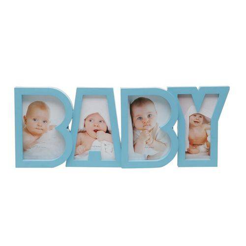 Porta Retrato Baby Azul para 4 Fotos 10x15 Prestige Collection