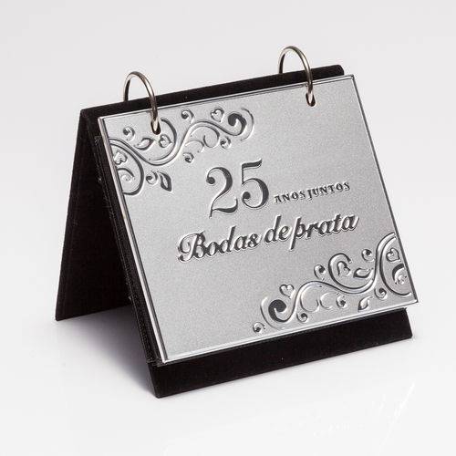 Porta Retrato Bodas de Prata com Álbum 10x15cm 27036 - Prestige