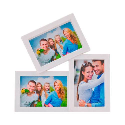 Porta Retrato Família Namorados Branco 10x15 para 03 Fotos