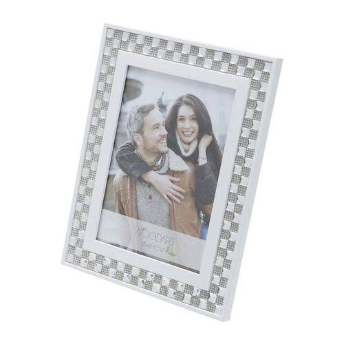 Porta Retrato Branco para 1 Foto 20x25 Diamond Woodart