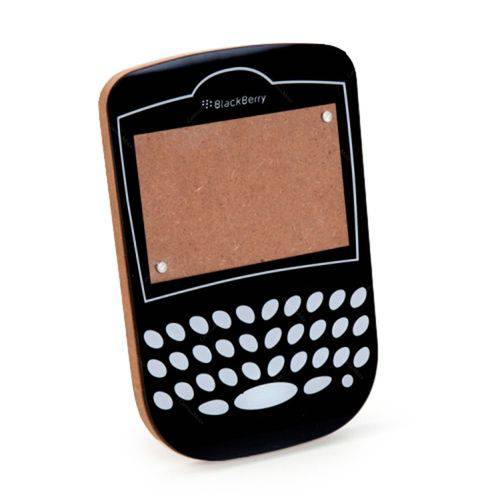Porta-Retrato Celular Blackberry Preto em Madeira/Acrílico