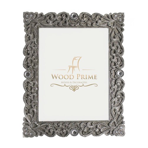 Porta-Retrato Clássico Bellagio 15x20 Prata Perolado - Wood Prime 26267