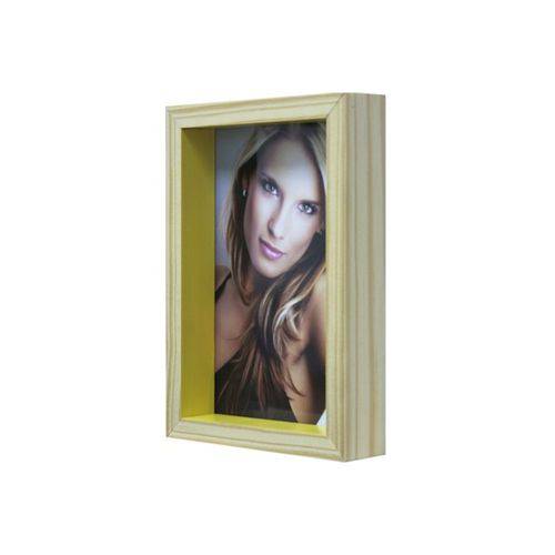 Porta-retrato com Moldura Color Wood 15x21cm Amarelo