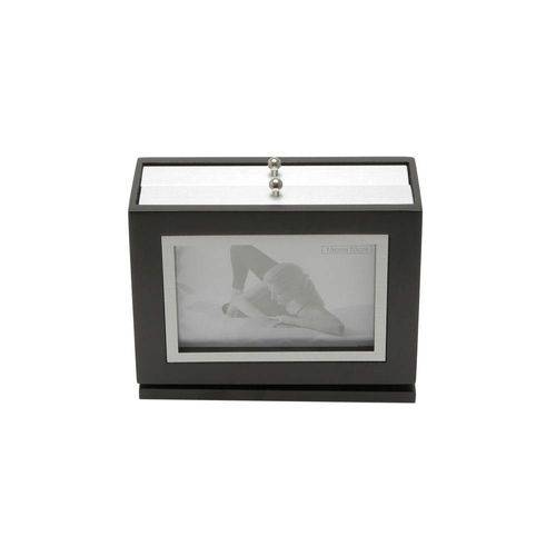 Porta Retrato de Aço Inox com 2 Álbuns 40 Fotos 10cmx15cm Rojemac Preto