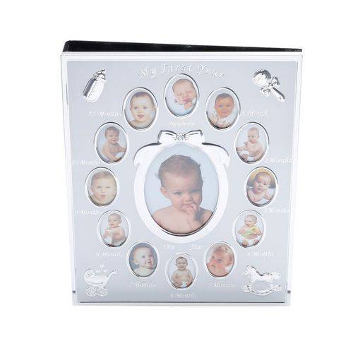 Porta-retrato de Aluminio para Bebê 20x25cm para 13fotos com Albúm