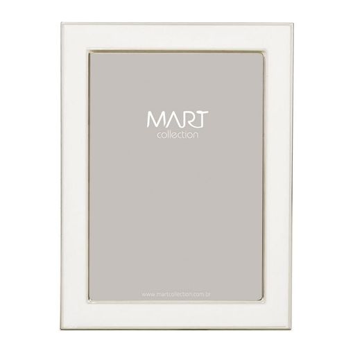 Porta Retrato de Metal Branco-Gold 10x15 9103 Mart