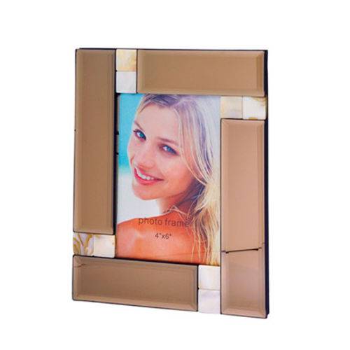 Porta Retrato de Vidro Rose Espelhado 4x6cm