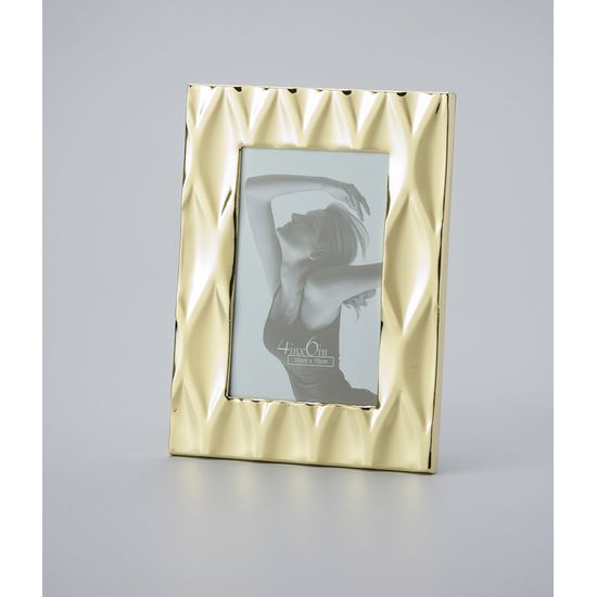 Porta Retrato Diamond de Aço Dourado 13X18 Cm