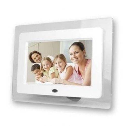 Porta Retrato Digital 7 Pol LCD Videos USB C/ Controle Branco