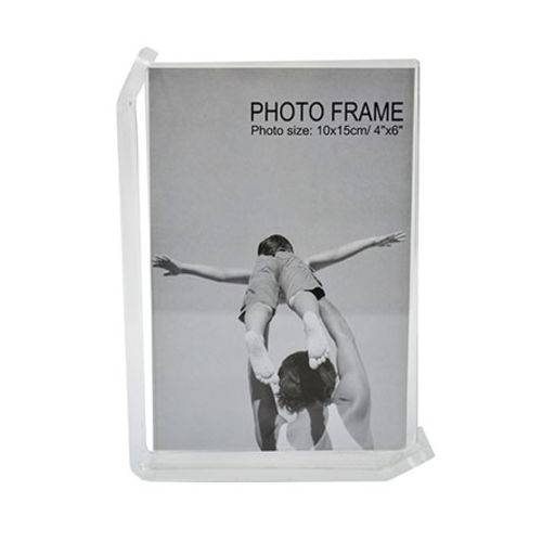 Porta Retrato Duplo Transparente 10x15 Cm