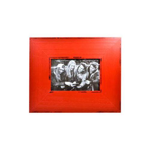 Porta Retrato em Madeira Vermelho 10x15 Cm