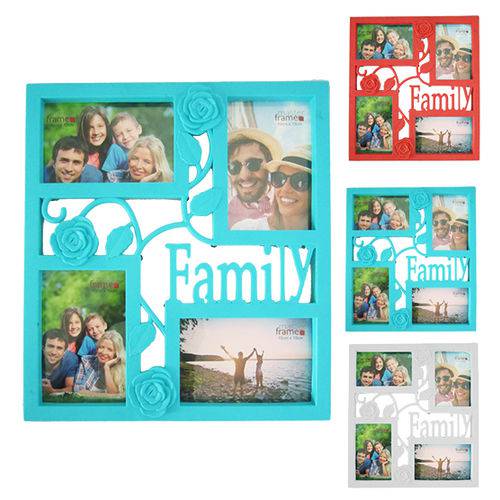 Porta Retrato Mural de Plastico Family Colors para 4 Fotos
