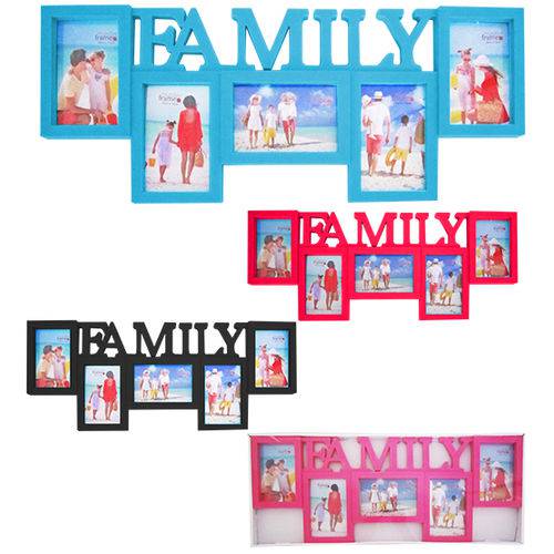 Porta Retrato Mural de Plastico Family Colors para 5 Fotos