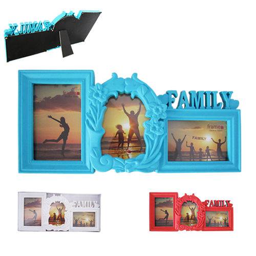 Porta Retrato Mural de Plastico Family Colors para 3 Fotos 10x15