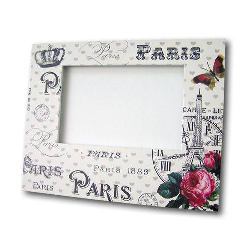 Porta-Retrato Paris Branco - Foto 10x15 Cm - em Mdf