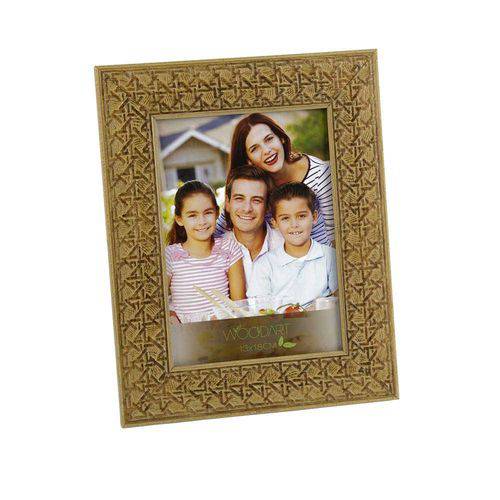 Porta-Retrato Perfil Palha - 10x15 Cm - Dourado - WoodArt