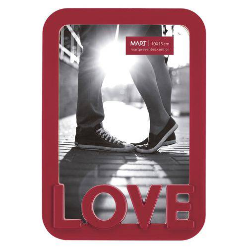 Porta Retrato Retangular Love 10x15cm Mart Collection - Caixa com 6,00000 Unidade - Vermelho