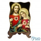 Porta-Retrato Sagrado Coração de Jesus e Maria | SJO Artigos Religiosos